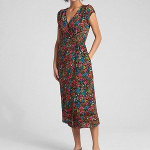 Gap Floral Midi Wrap Dress
